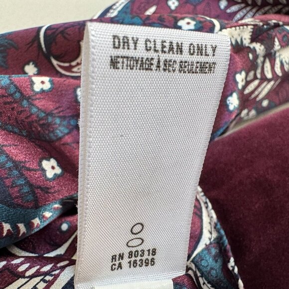 Lucky Brand Live In Love Burgundy Velvet Floral Embroidered Open Front Blazer - Picture 16 of 16